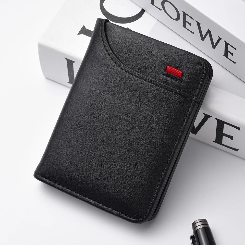 1Pc New Ultra-Thin Mini Soft PU Leather Credit Card Wallet Holder Short Vertical High Quality Men'S Wallet