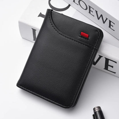 1Pc New Ultra-Thin Mini Soft PU Leather Credit Card Wallet Holder Short Vertical High Quality Men'S Wallet