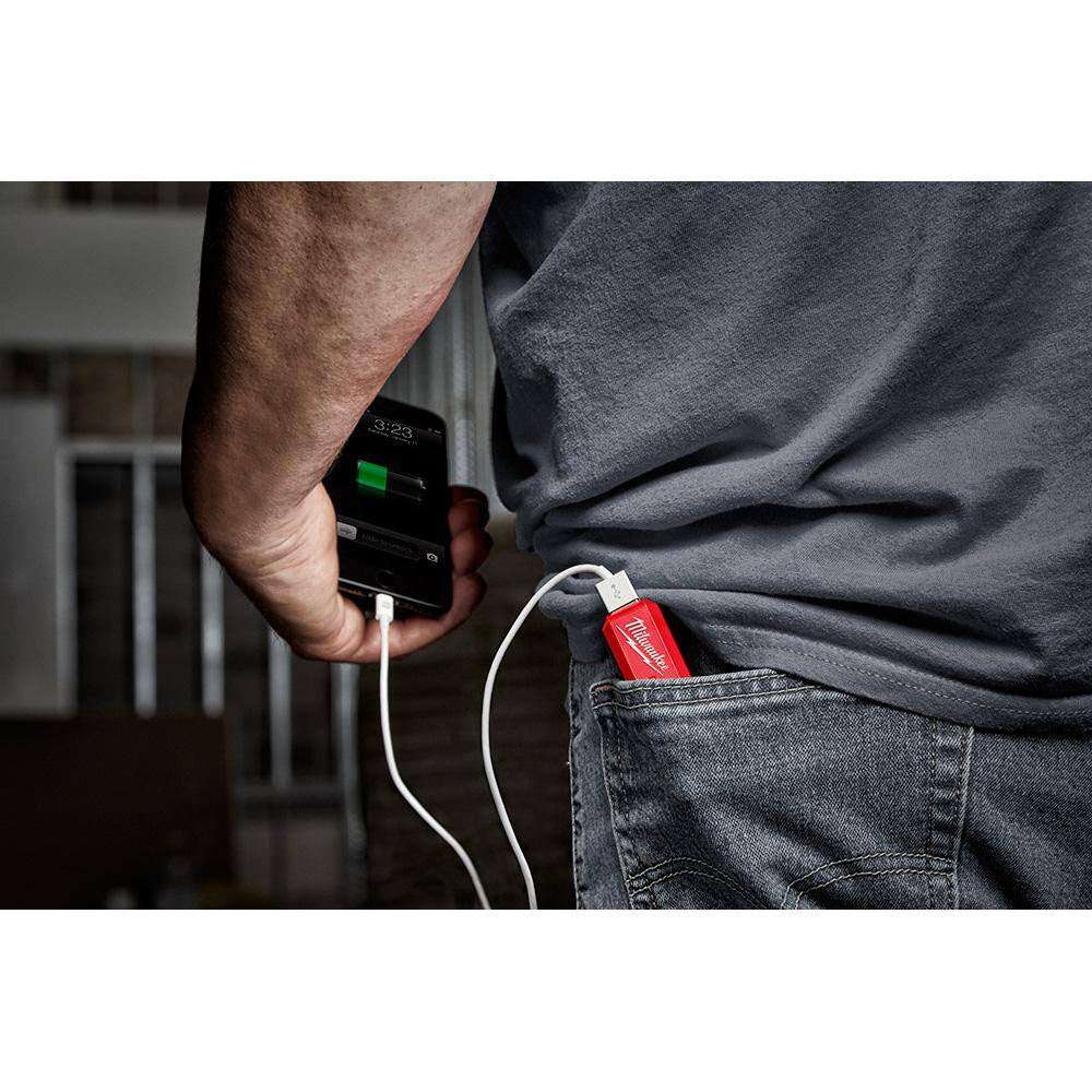 100 Ft. REDLITHIUM Lithium-Ion USB Green Rechargeable Cross Line Laser Level W/ USB Charger & Portable Power Source Kit