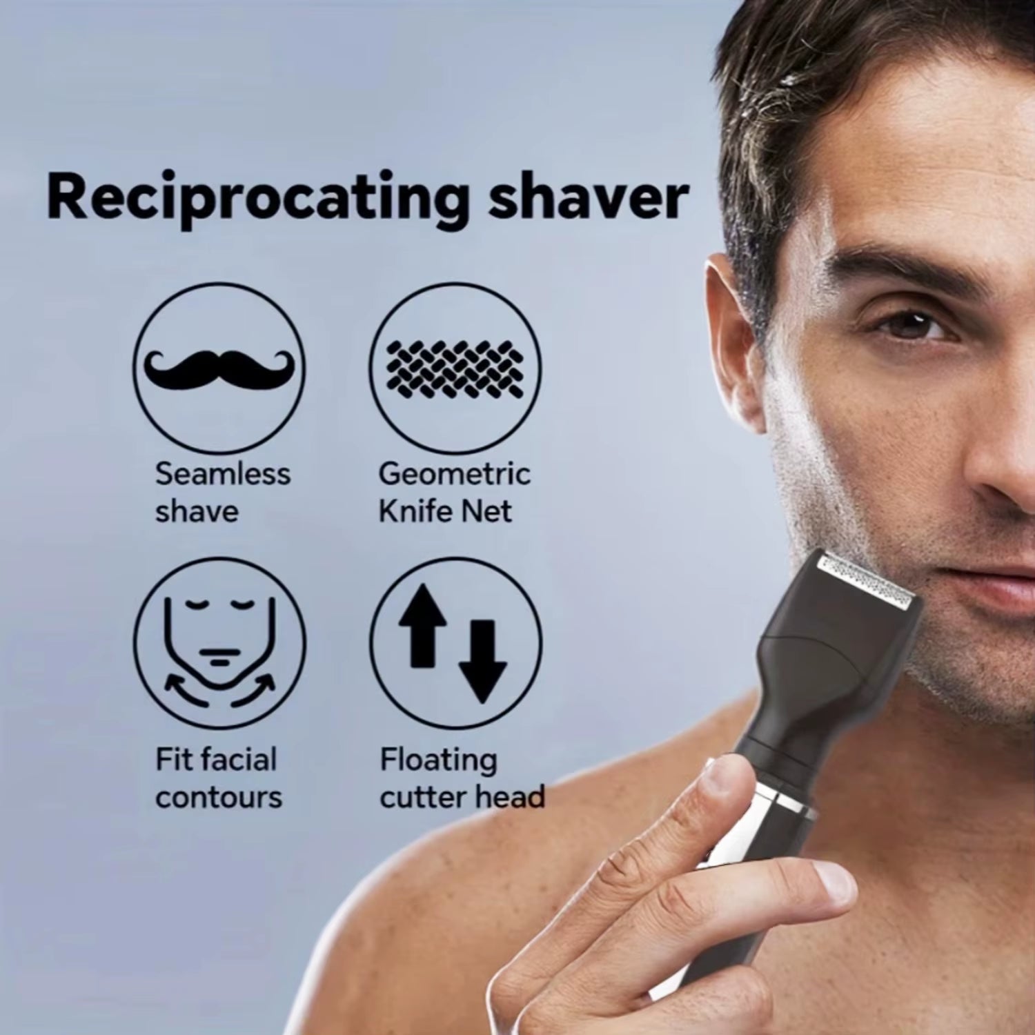 Man Beard Shaver Sideburns Trimmer Nose Hair Trimmer Eyebrow Razor 4IN1 Grooming Kit Rechargeable Lithium Battery