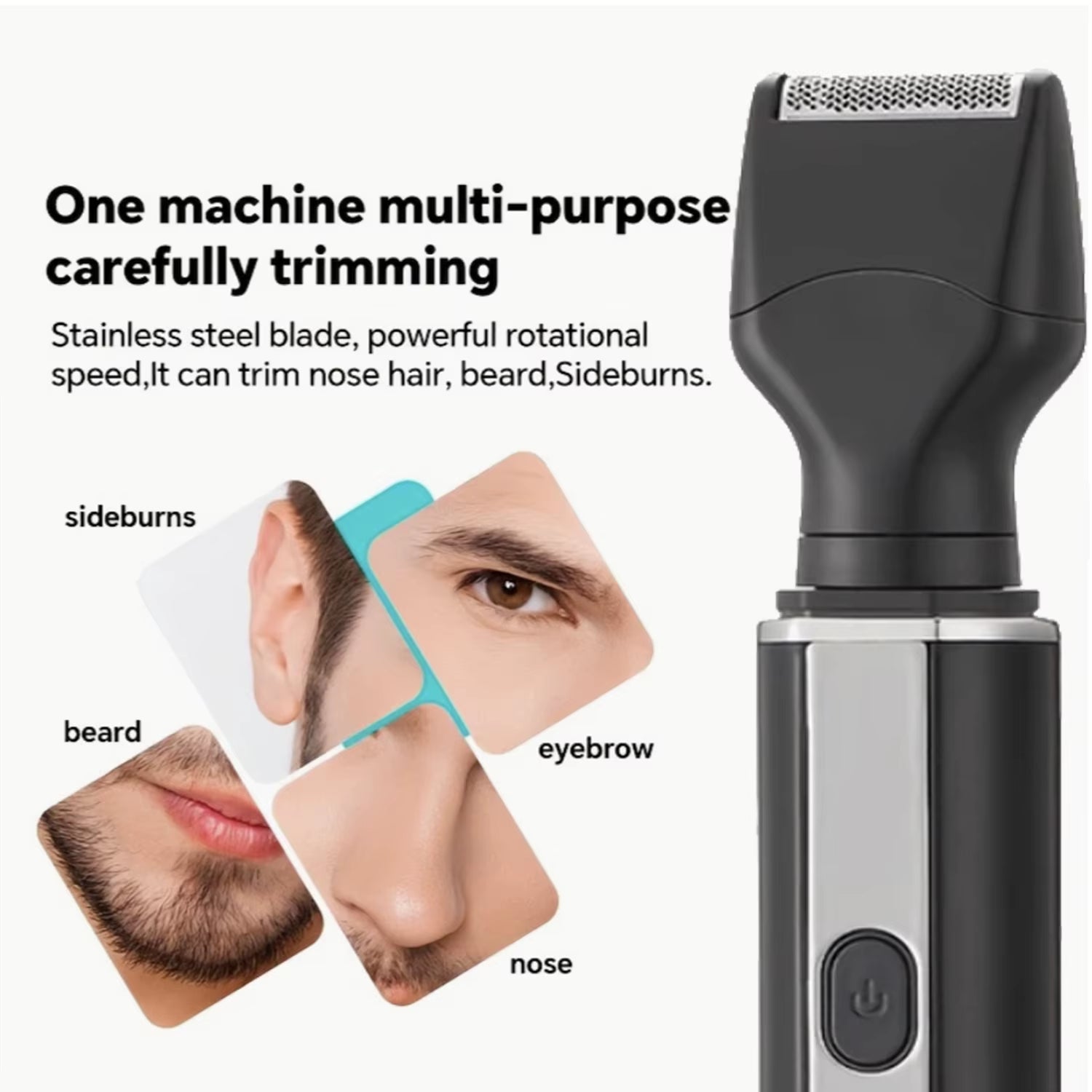 Man Beard Shaver Sideburns Trimmer Nose Hair Trimmer Eyebrow Razor 4IN1 Grooming Kit Rechargeable Lithium Battery