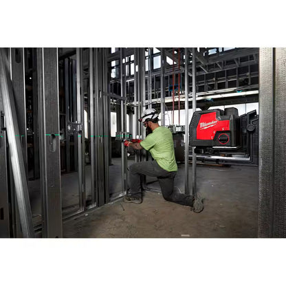 100 Ft. REDLITHIUM Lithium-Ion USB Green Rechargeable Cross Line Laser Level W/ USB Charger & Portable Power Source Kit