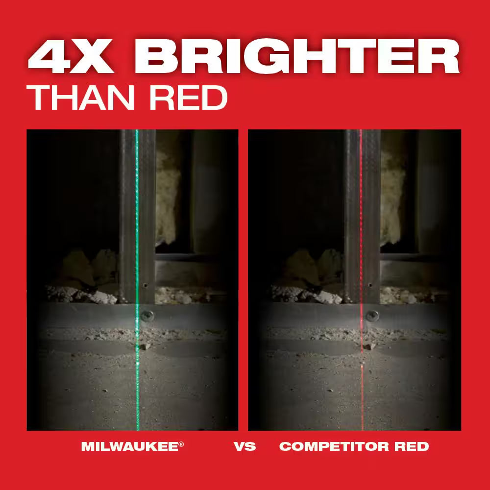 100 Ft. REDLITHIUM Lithium-Ion USB Green Rechargeable Cross Line Laser Level W/ USB Charger & Portable Power Source Kit