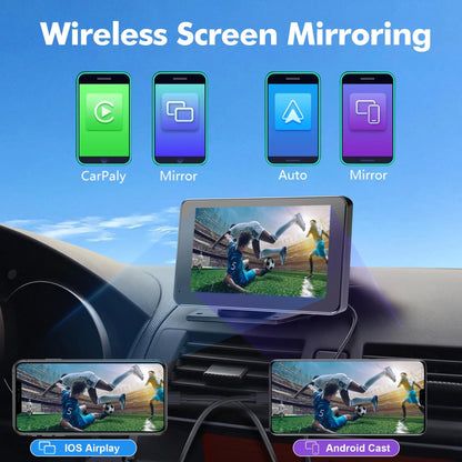 PASLDA 2026 Enhanced Wireless CarPlay Screen for Android and iPhone: The Premier Portable CarPlay Adapter for Effortless In-Car Entertainment